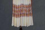 Pashmina hand embroidered cream shawl 40X80 inch