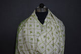 Embroidered fine wool stole designdar 28x80 inch