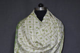 Embroidered fine wool stole designdar 28x80 inch