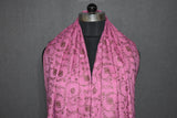 Embroidered fine wool stole designdar 28x80 inch