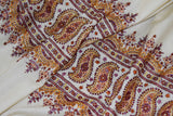 Pashmina hand embroidered cream shawl 40X80 inch