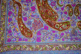 Pashmina hand embroidered white jammawar shawl  40x80 inch