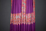 Pashmina Hand embroidered purple shawl 40"x80"