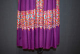 Pashmina Hand embroidered purple shawl 40"x80"