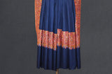 Pashmina hand embroidered blue shawl 40x80 inch