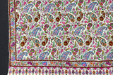 Pashmina Embroidered white jamma shawl 40X80 inch