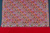 Pashmina hand embroidered red shawl 40x80 inch
