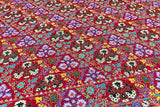 Pashmina hand embroidered red shawl 40x80 inch