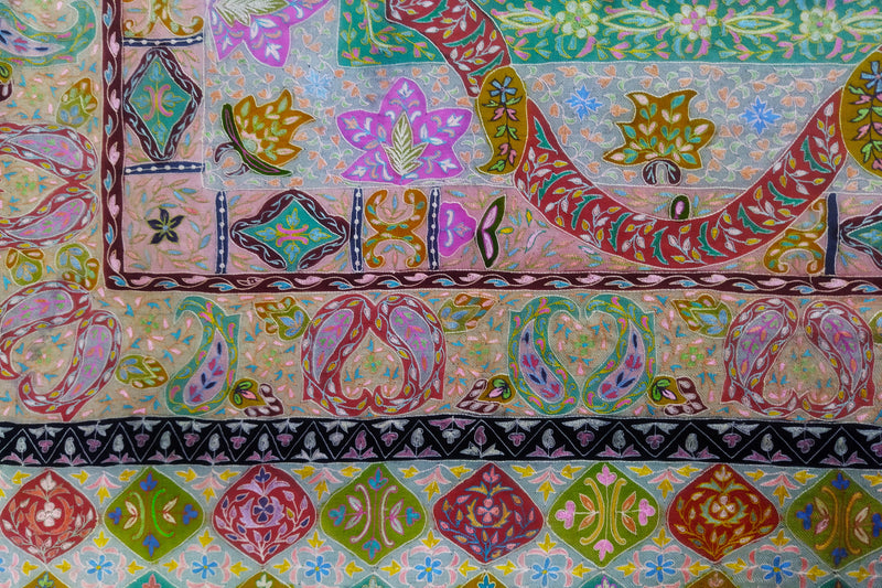 Pashmina kalamkari hanmade shawl 45x85 inch