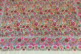 hand embroidered pashmina white shawl 40x80 inch