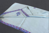 cashmere embroidered fine wool stole 28x80 inch