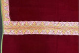 Cashmere hand embroidered maroon trim shawl 40X80 inch