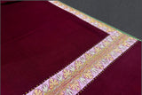 Cashmere hand embroidered maroon trim shawl 40X80 inch