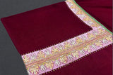Cashmere hand embroidered maroon trim shawl 40X80 inch