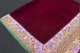 Cashmere hand embroidered maroon trim shawl 40X80 inch