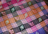 Embroidered check stole 28x80 inch