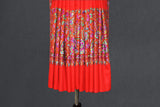Pashmina hand embroidered shawl red 40x80 inch