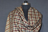 Hand woven pashmina check shawl 40x80 inch