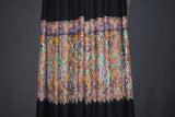 large size Hand embroidered pashmina shawl 43X86 inch  Black paldar
