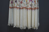 Embroidered stole fine wool 28x80 inch