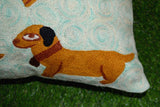 Chain stitch cushion covers set of 2pcs