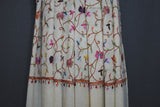 Embroidered stole fine wool 28x80 inch