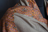 embroidered pashmina dordar shawl 40X80 inch natural