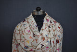 Embroidered stole fine wool 28x80 inch