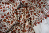 embroidered pashmina white jali shawl 40X80 inch