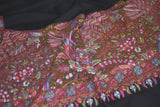 Hand embroidered pashmina shawl black 40X80 inch
