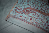 Embroidered fine wool stole 28x80 inch