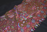 Hand embroidered pashmina shawl black 40X80 inch