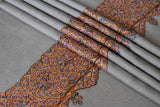 embroidered pashmina dordar shawl 40X80 inch natural