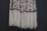 Embroidered stole fine wool 28x80 inch