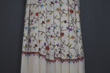 Embroidered stole fine wool 28x80 inch