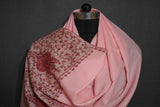 Embroidered fine wool stole 28x80 inch