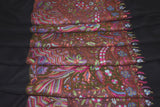 Hand embroidered pashmina shawl black 40X80 inch