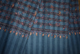 Fine wool Embroidered check shawl 40x80 inch