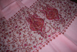Embroidered fine wool stole 28x80 inch