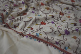 Embroidered stole fine wool 28x80 inch