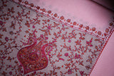 Embroidered fine wool stole 28x80 inch