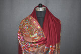 Hand embroidered pashmina shawl 40X80 inch