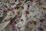 Embroidered stole fine wool 28x80 inch