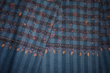 Fine wool Embroidered check shawl 40x80 inch