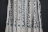 Embroidered fine wool stole 28x80 inch