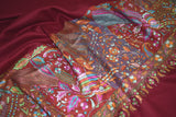 Hand embroidered pashmina shawl 40X80 inch