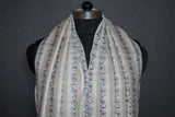 Embroidered fine wool stole 28x80 inch