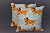 Chain stitch cushion covers set of 2pcs
