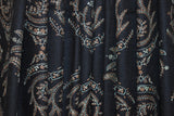 Hand embroidered pashmina shawl black 40X80 inch