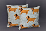 Chain stitch cushion covers set of 2pcs